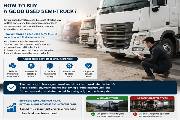Used Semi-Truck Inspection used semi truck buyer inspecting truck condition before purchase