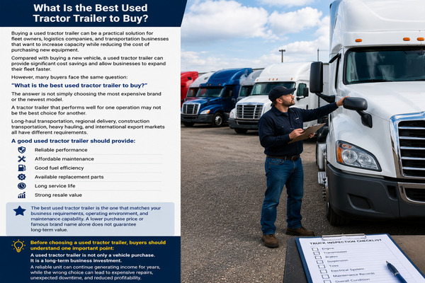 Used Tractor Trailer Inspection used tractor trailer buyer checking vehicle condition before purchase