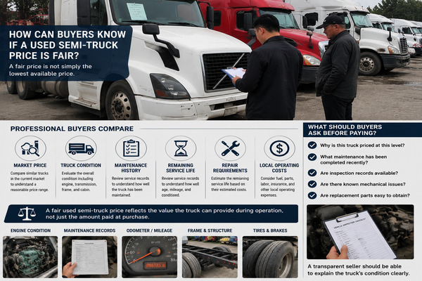 used semi-truck inspection and price negotiation