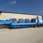 For Heavy Duty Lowboy Semi Trailer Three Axles With Ramps Used Lowbed Trailer for Excavator Loader Transport