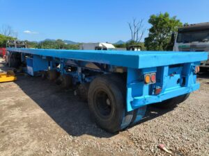 For Steel Flatbed Semi Trailer Three Axle Sixty Ton Cargo Transport Trailer Platform Truck Semi Trailer