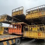 For Steel Flatbed Semi Trailer Three Axle Sixty Ton Cargo Transport Trailer Platform Truck Semi Trailer